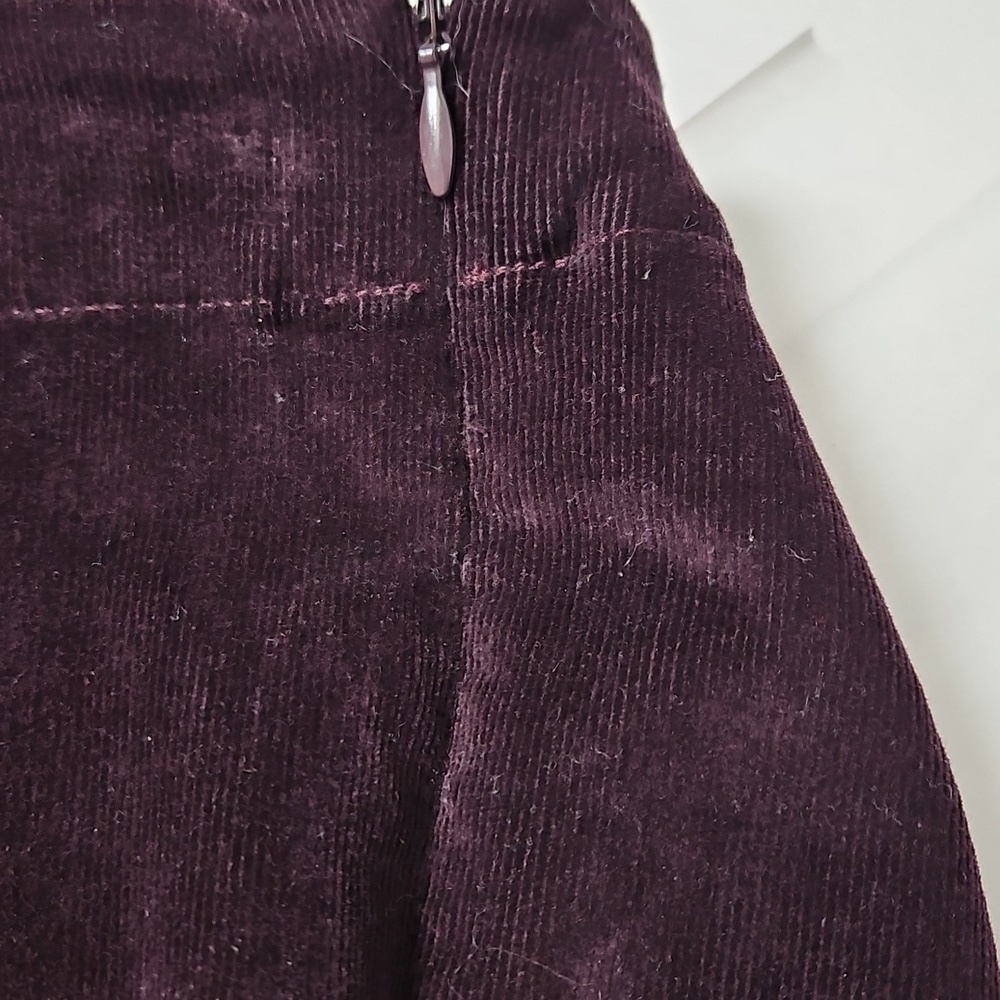 J.Jill Corduroy Burgundy Side Zip Flat Front Pants Size 8 - Picture 7 of 12